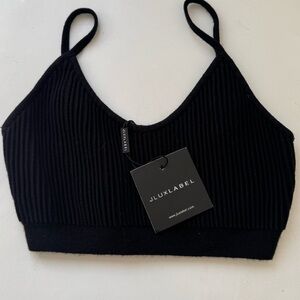 JLUXLABEL Black Ribbed Bralette